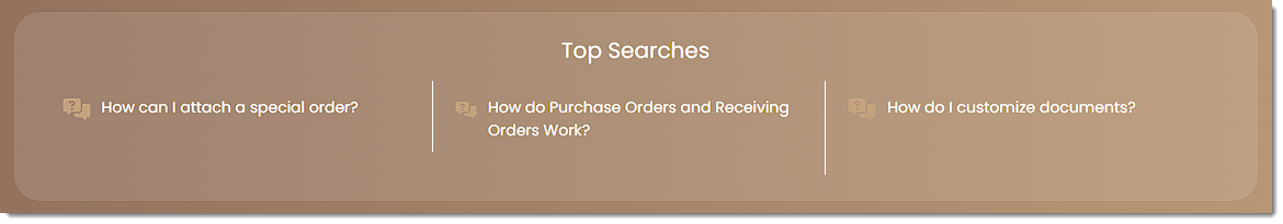 Image showing the Top Searches area of the Knowledge Base Home page.